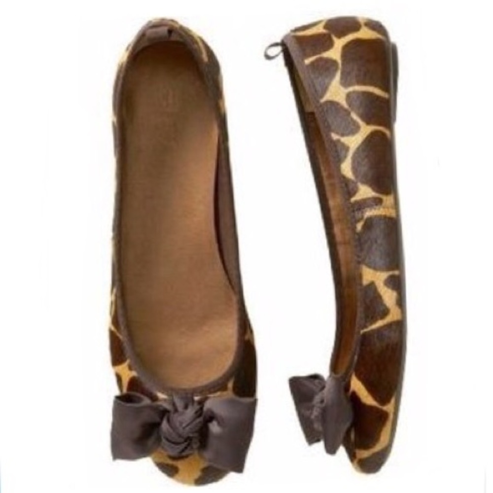 Gap giraffe hair ballet flats with a bow